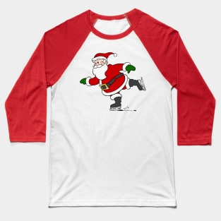 Skating Santa Claus Baseball T-Shirt